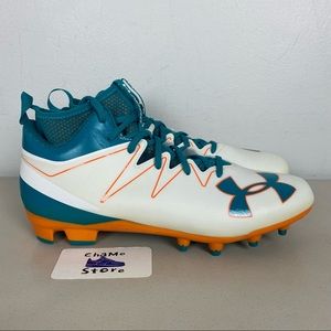 Under Armour Nitro dolphin color football cleats Shoes Mens sz 11.5